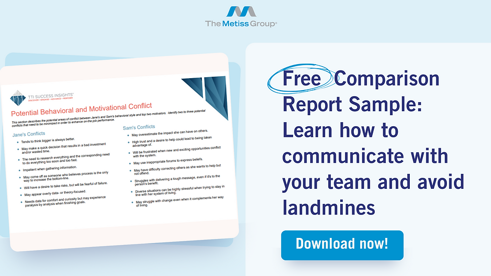 Download your free Comparison Report sample from The Metiss Group