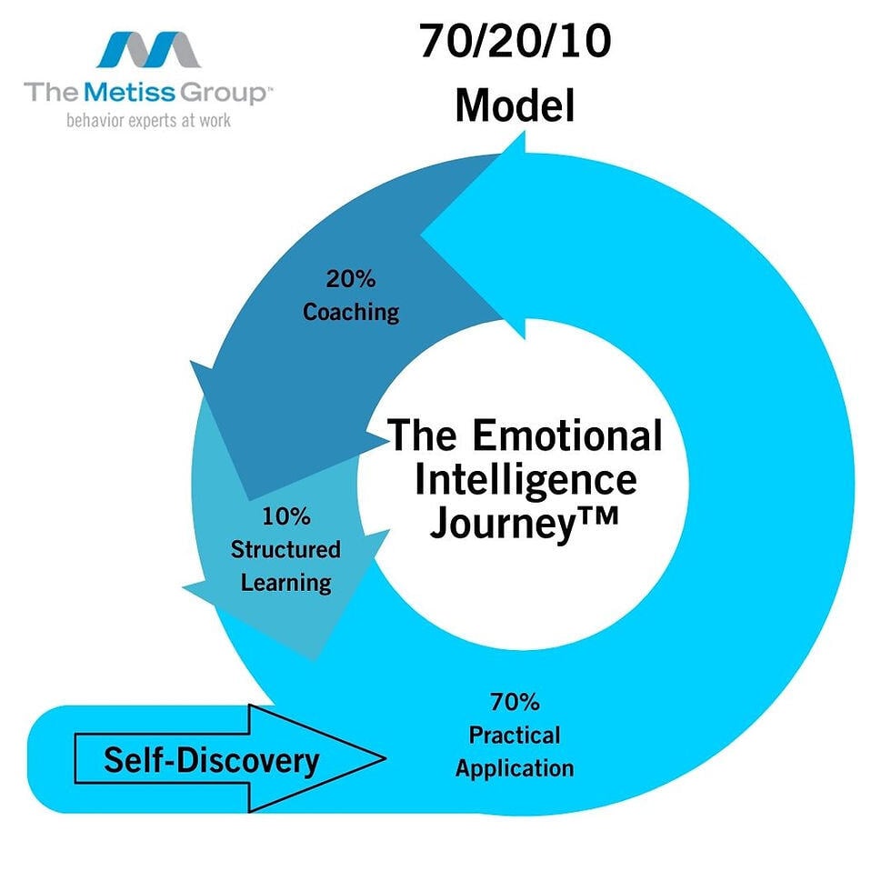 The Metiss Group 70/20/10 Learning Model Graph The Emotional Intelligence Journey™ Structure